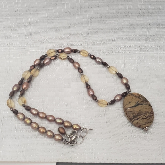 OOAK Sterling Silver/Jasper/Pearl/Citrine … - Picture 3 of 11